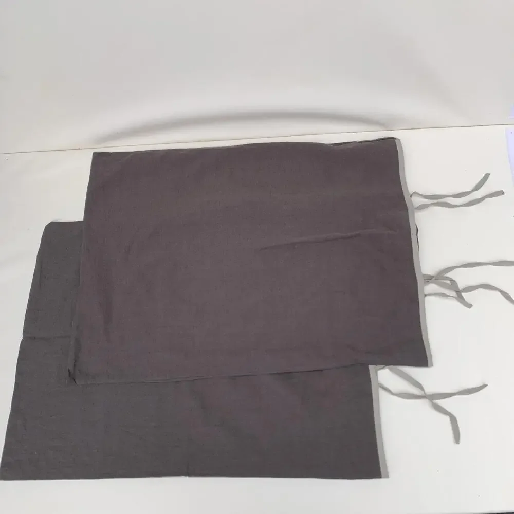 New No Box West Elm Pillow Shams Set of 2 Standard Brown Linen Cotton Coastal